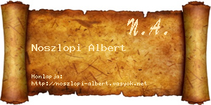 Noszlopi Albert névjegykártya