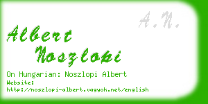 albert noszlopi business card